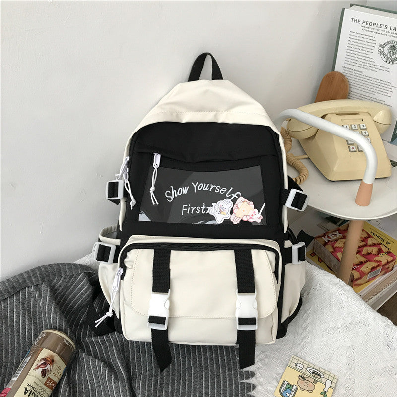 College Style School Bag Female Korean Version Harajuku High School Student Junior High School Student Backpack