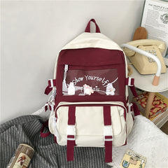 College Style School Bag Female Korean Version Harajuku High School Student Junior High School Student Backpack