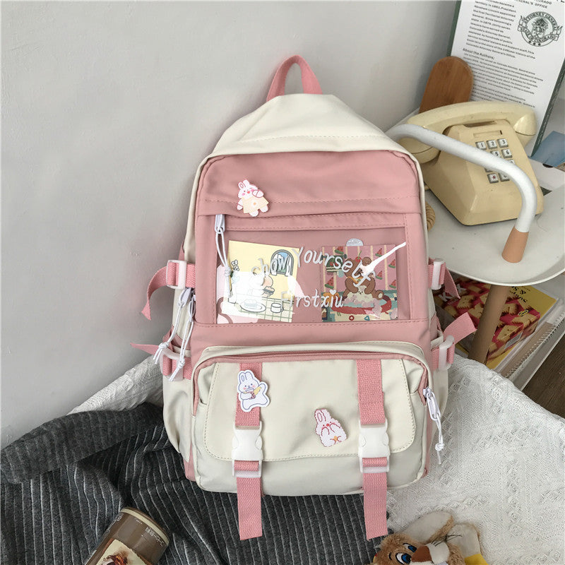 College Style School Bag Female Korean Version Harajuku High School Student Junior High School Student Backpack