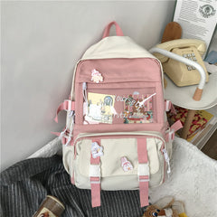 College Style School Bag Female Korean Version Harajuku High School Student Junior High School Student Backpack