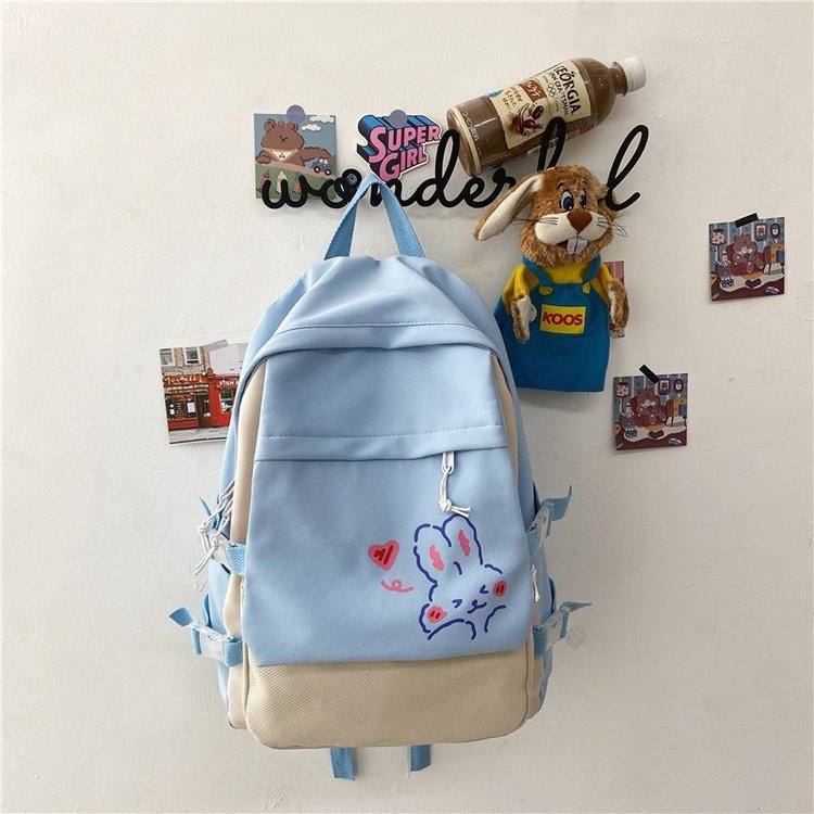 Kawaii Nylon Mulheres Mochila Escolar Mochilas Para Meninas Mochila De Viagem Nova Moda Coelho Estampa MochilasTeen Meninas Mochila Feminina