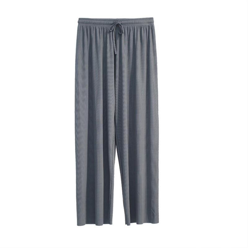 Pantalones de seda de hielo de pierna ancha, culottes rectos de nueve puntas, sección delgada