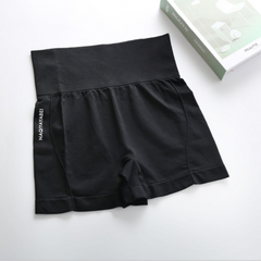 Pantalones cortos deportivos ajustados para niñas, para correr, con cintura alta, para abdomen y caderas, para yoga, pantalones cortos de seguridad