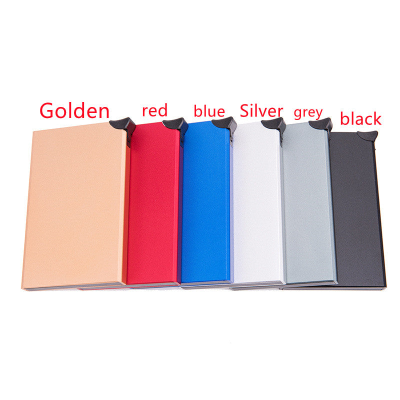 Metal Aluminum Anti-theft Brush Anti-magnetic RFID Wallet Automatic Card Box