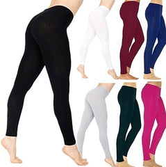 Leggings femininas de cor sólida, novas leggings elásticas de nove pontos, da Ebay Amazon Wish, europeias e americanas