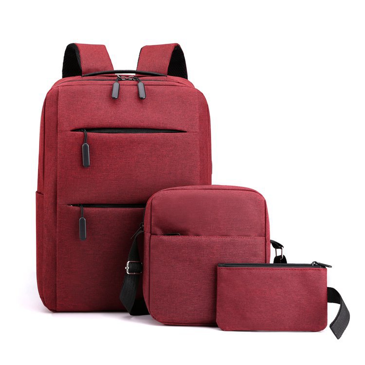 Large-Capacity Three-Piece Backpack Men's Business Casual Computer Backpack Female Students Foreign Trade New Book