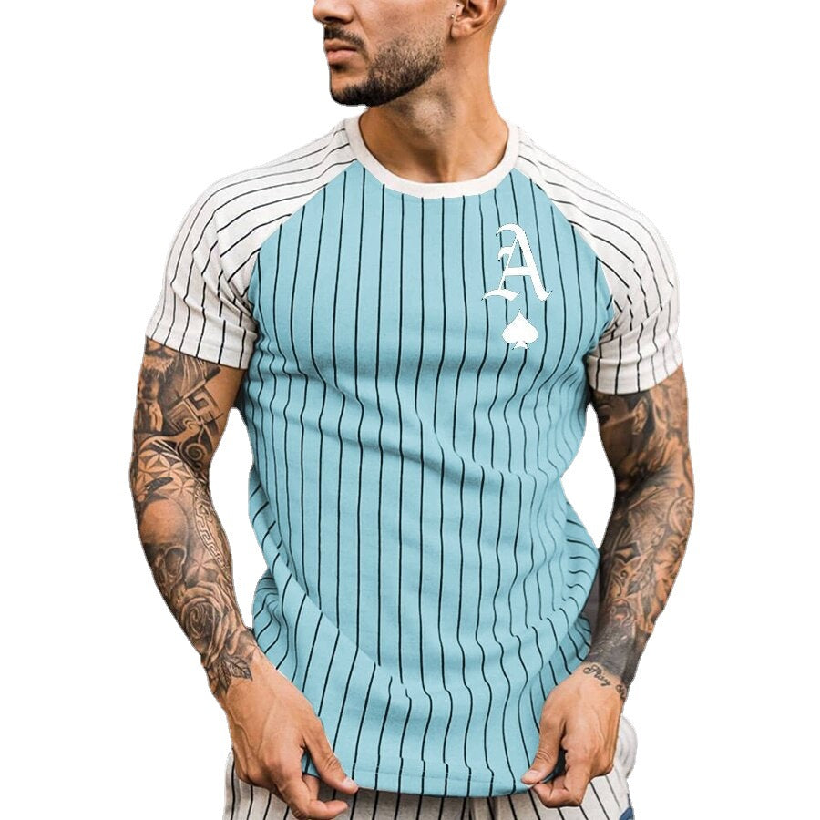 Camiseta informal de cuello redondo y manga corta con estampado para hombre