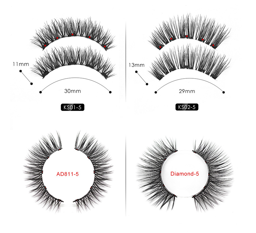 Delineador de ojos líquido magnético natural de larga duración, pestañas postizas magnéticas y juego de pinzas, juego de maquillaje