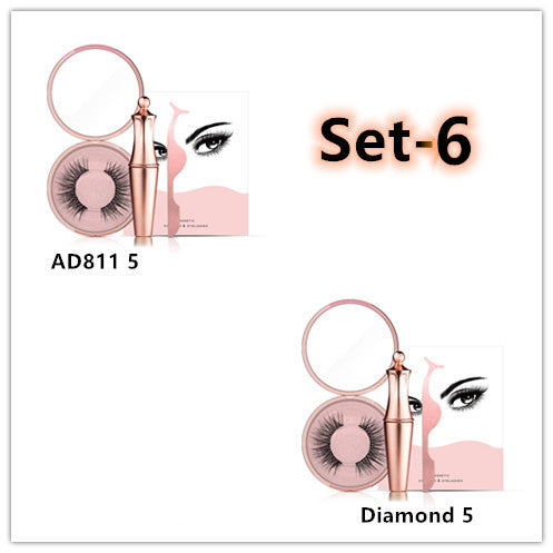 Delineador de ojos líquido magnético natural de larga duración, pestañas postizas magnéticas y juego de pinzas, juego de maquillaje