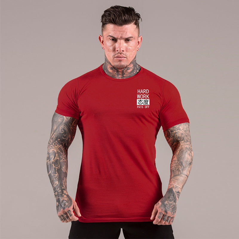 Camiseta masculina manga curta esportiva fitness