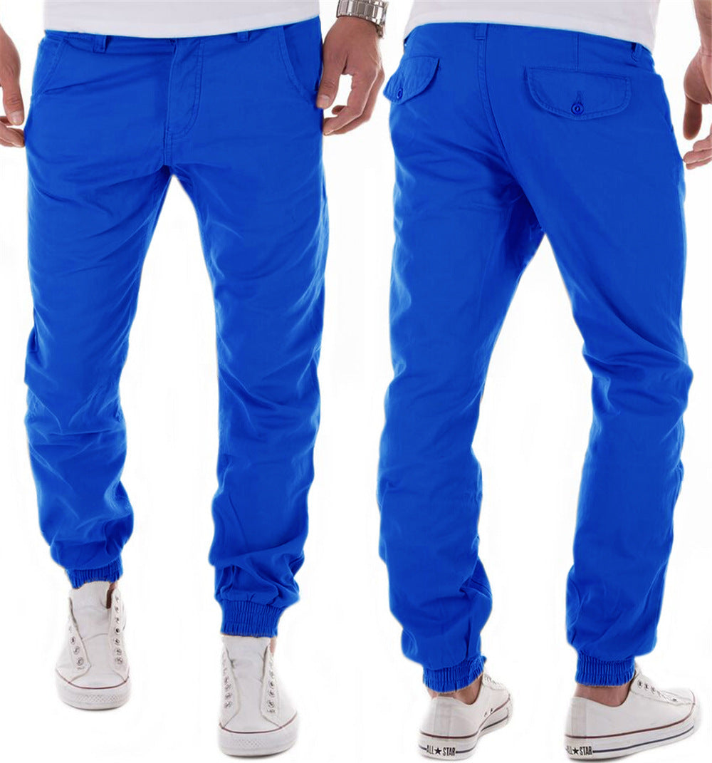 Pantalones casuales de algodón de color sólido para hombre Pantalones Harlan