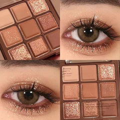 Chocolate Jiugongge Grid Earth Color Pure Nude Maquiagem Sombra para os olhos Prato