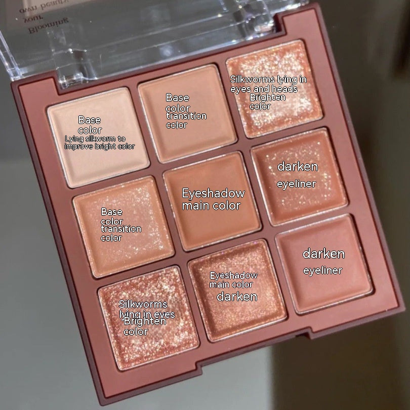 Chocolate Jiugongge Grid Earth Color Pure Nude Maquiagem Sombra para os olhos Prato