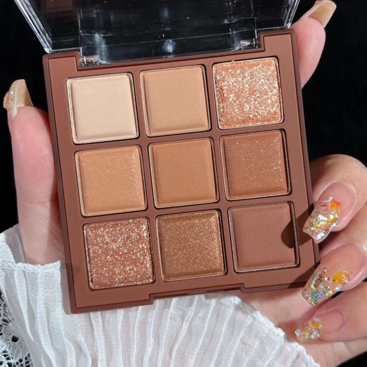 Chocolate Jiugongge Grid Earth Color Pure Nude Maquiagem Sombra para os olhos Prato