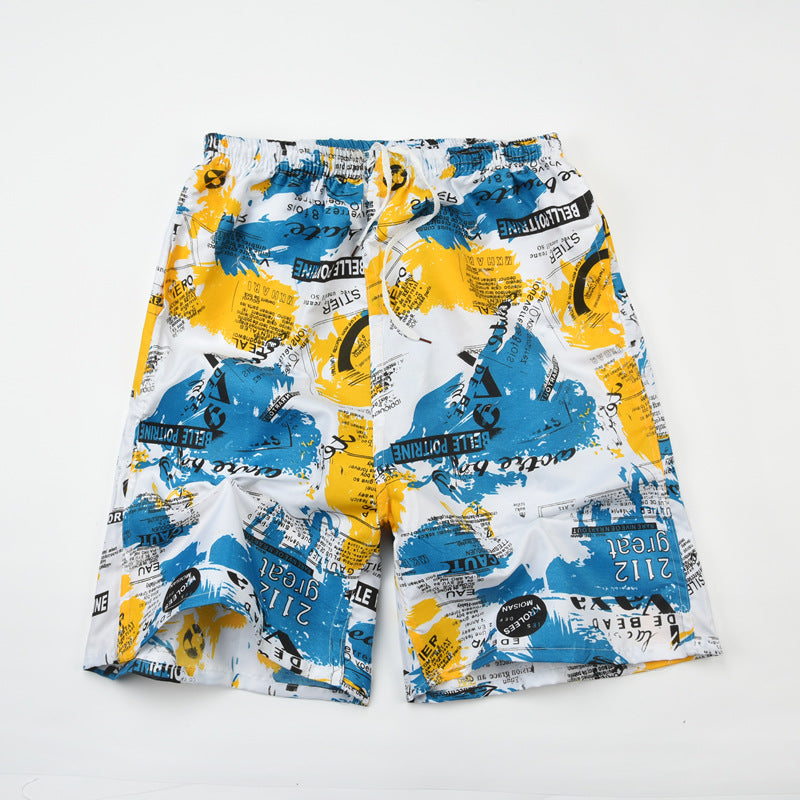 Pantalones de playa casuales de secado rápido con estampado urbano