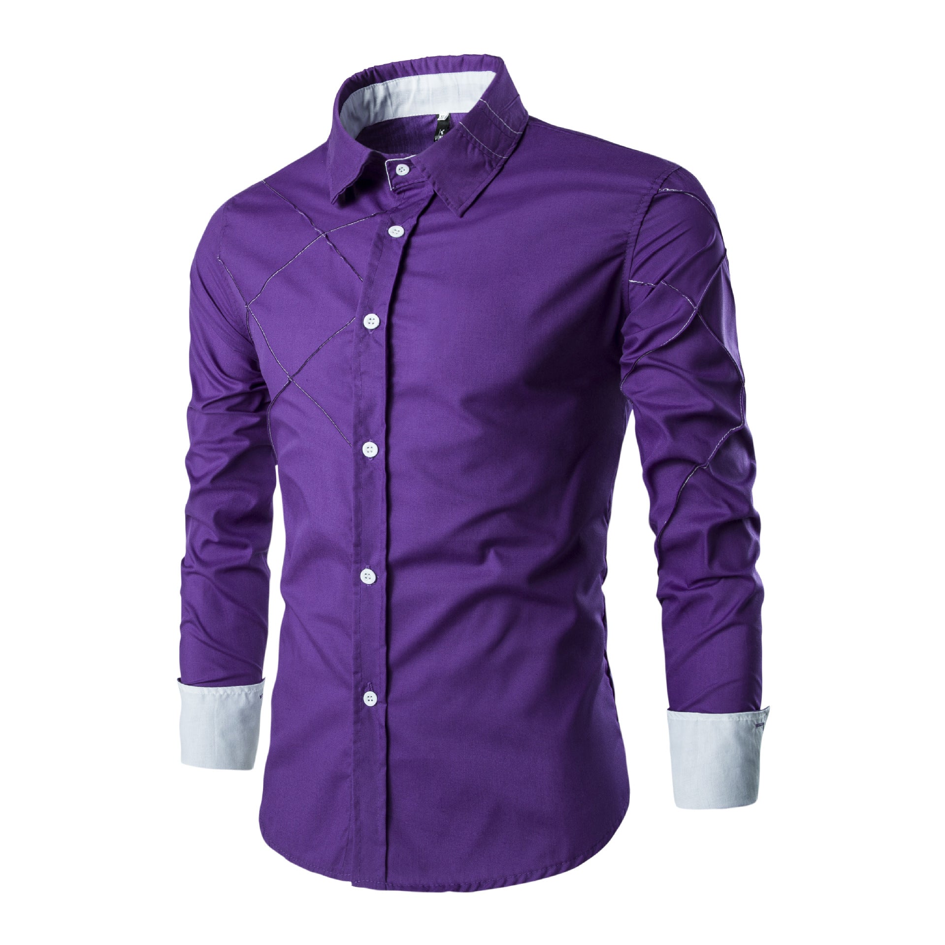 Nova camisa masculina de manga comprida camisa xadrez casual