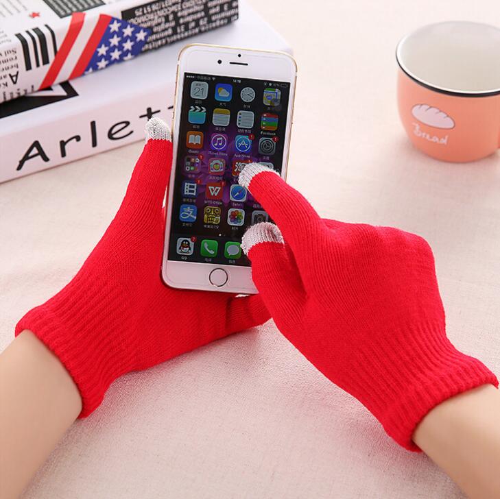 Knit Gloves Ladies Jacquard Touch Screen Warm Fashion Winter Gloves