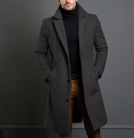 Men’s Lapel Trench Coat – Winter