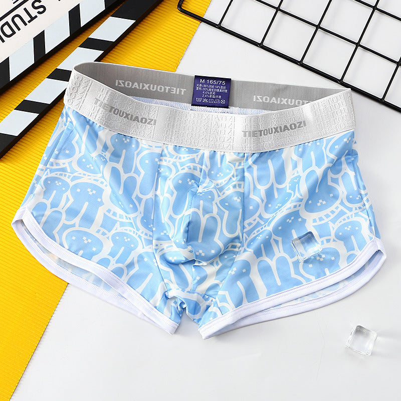 Cueca boxer masculina personalizada com estampa nude e seda gelada