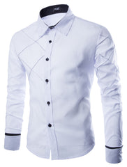 Nova camisa masculina de manga comprida camisa xadrez casual