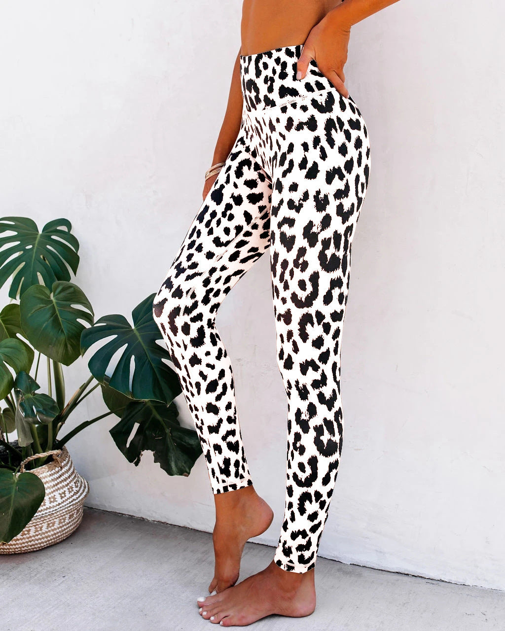 Traje de yoga con estampado de leopardo para mujer con estampado digital