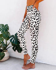 Traje de yoga con estampado de leopardo para mujer con estampado digital