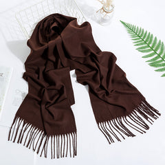 Men's And Women's Fashion Versatile Tassel Solid Color Scarf