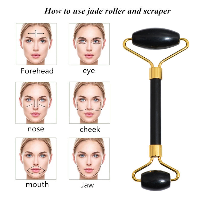 Dispositivo de masaje de jade para el cuidado facial y de belleza