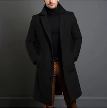 Men’s Lapel Trench Coat – Winter