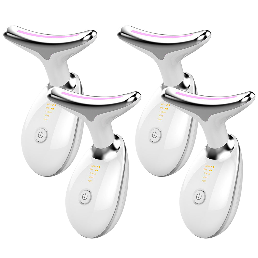 Masajeador térmico EMS para reafirmar y tensar el cuello, dispositivo eléctrico de belleza facial con fotones LED y microcorriente para eliminar arrugas para mujer