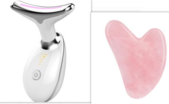 Masajeador térmico EMS para reafirmar y tensar el cuello, dispositivo eléctrico de belleza facial con fotones LED y microcorriente para eliminar arrugas para mujer