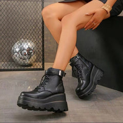 Cos Comic Show Boots Height Increasing 95cm Platform Platform Platform Plus Size 43 Wedge Black Slimming Martin Booties