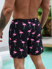 Stand out in style – gradient flamingo shorts with a smart two-piece look for total confidence.