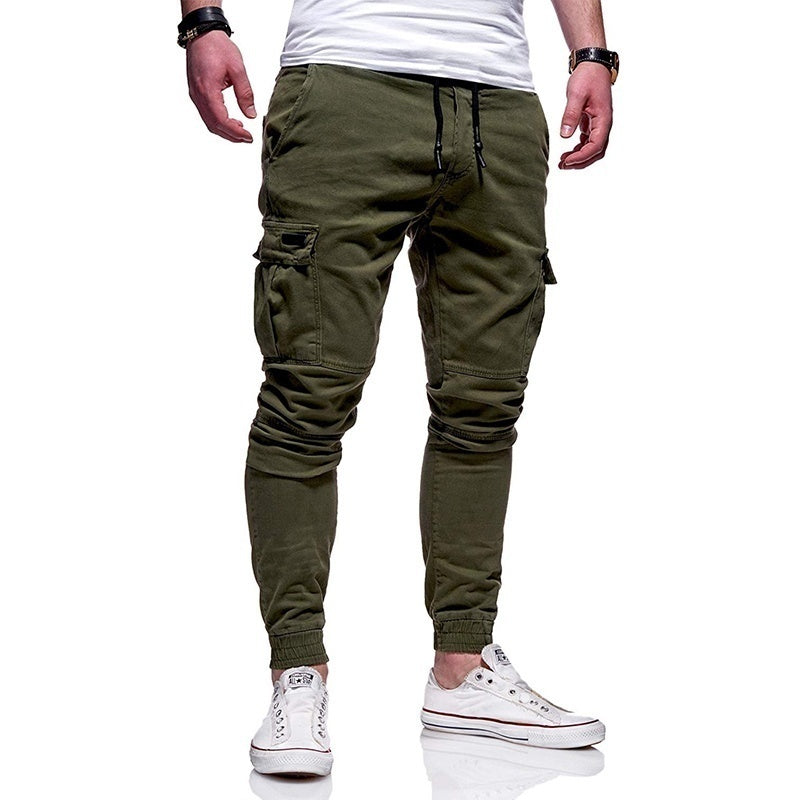 Pantalones casuales de algodón fino de otoño para hombre 