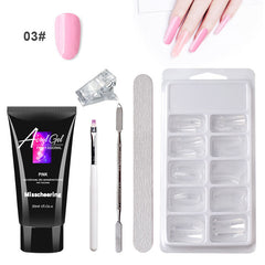 Extensão indolor Gel Nail Art sem suporte de papel Modelo rápido Conjunto de gel de cristal indolor