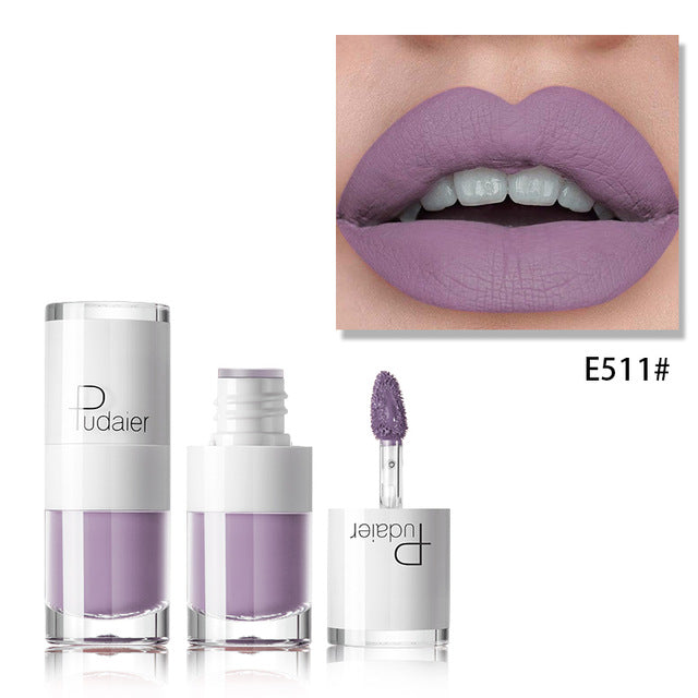 Lápiz labial de 16 colores, botella blanca, brillo labial mate, hidratación duradera