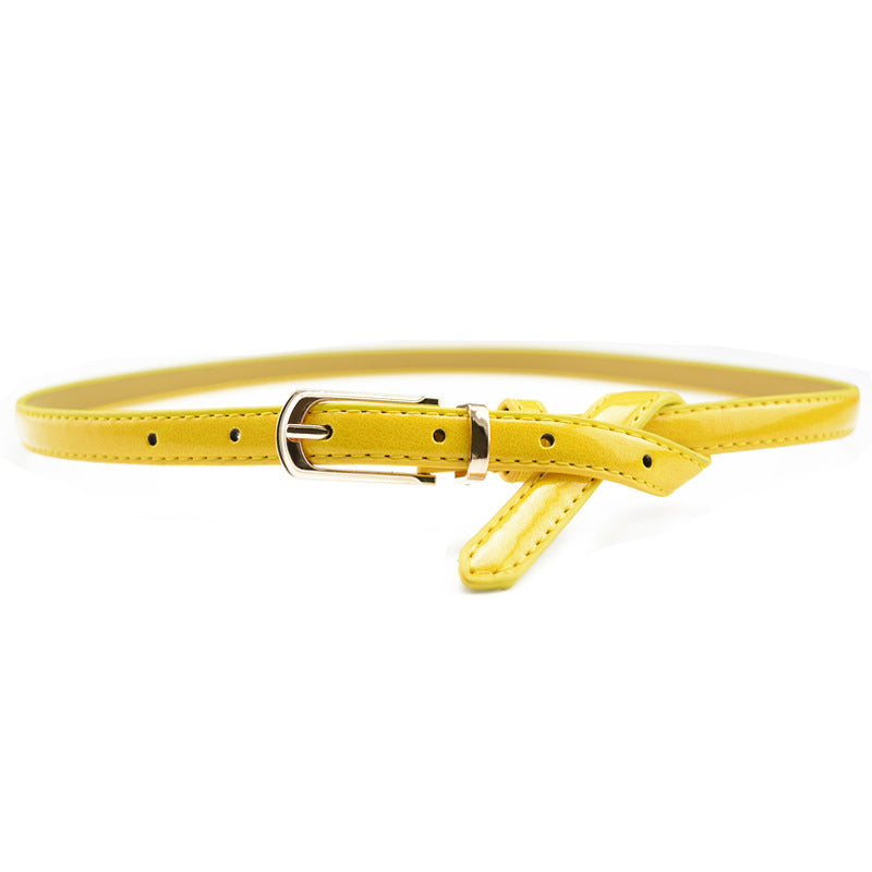 Candy Color Pin Buckle Ladies Patent Leather Pu Belt