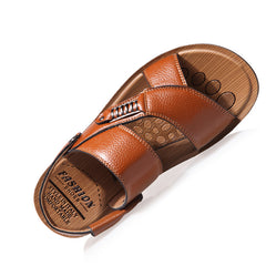 Men's sandals leather beach shoes