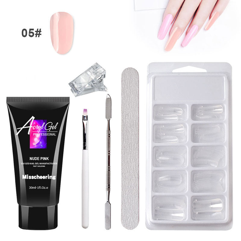 Extensão indolor Gel Nail Art sem suporte de papel Modelo rápido Conjunto de gel de cristal indolor