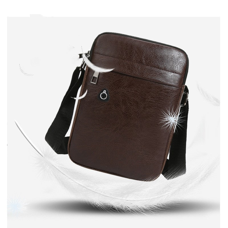 Men's Casual PU Leather One Shoulder Oblique Bag Body