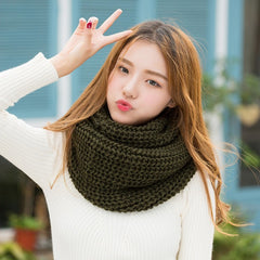 Autumn And Winter Solid Color Pullover Wool Knitted Scarf