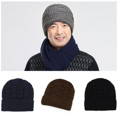 Gorro de punto grueso y cálido de vellón para exteriores de invierno para hombres y mujeres