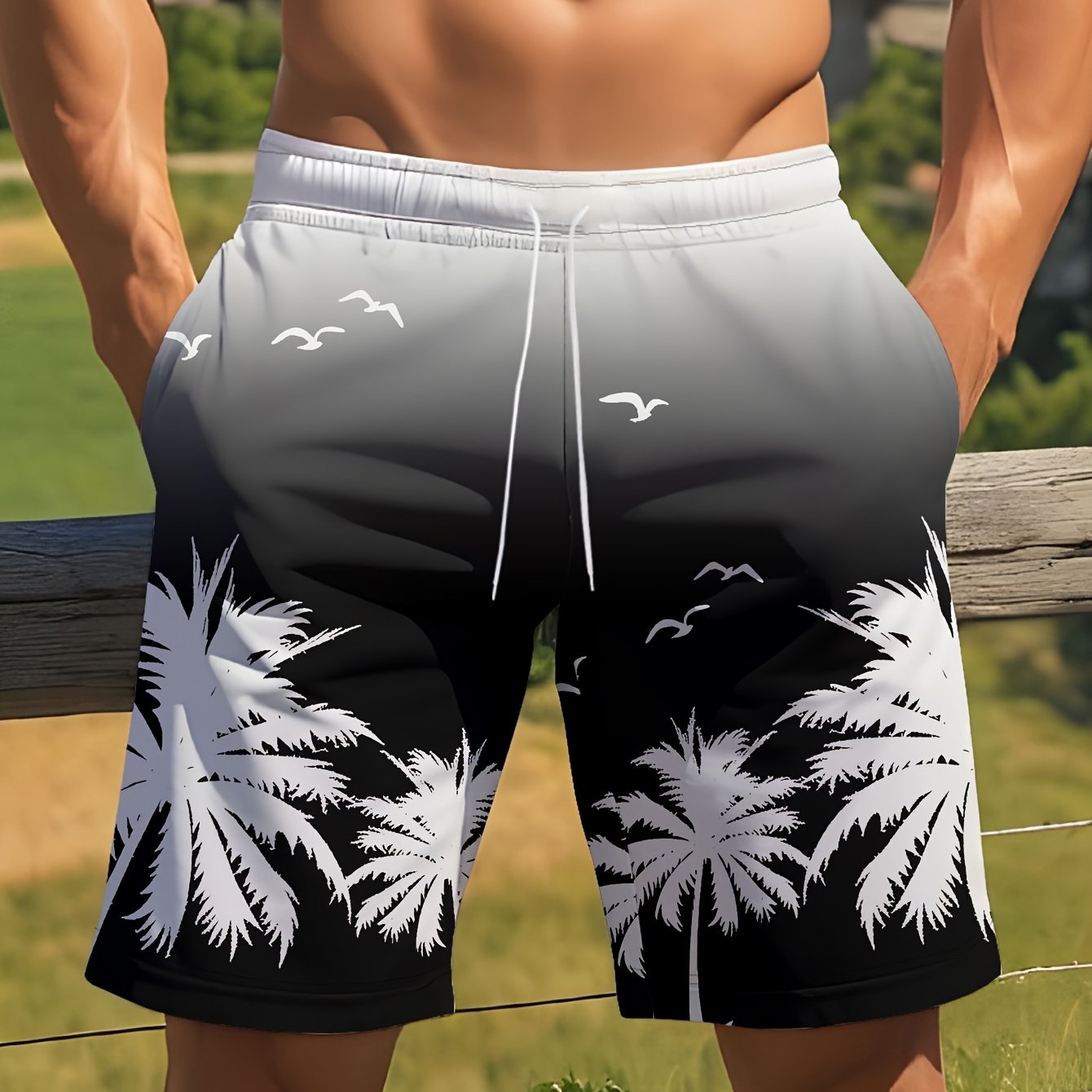 Vacation mode: ON – tropical palm shorts that bring the island vibe wherever you go.