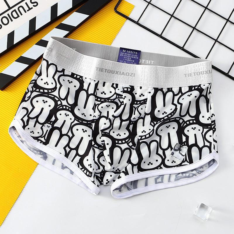 Cueca boxer masculina personalizada com estampa nude e seda gelada