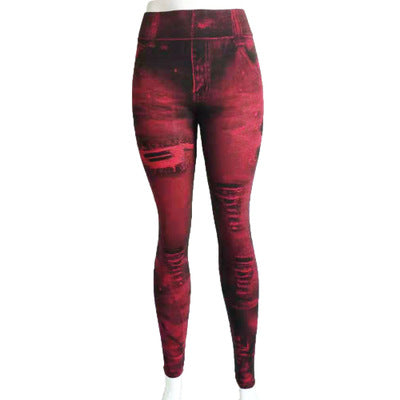 Leggings de mezclilla súper elásticos de 9 puntos para mujer 