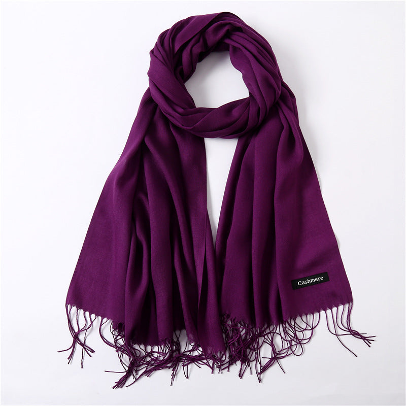 Solid Color Cashmere Scarf