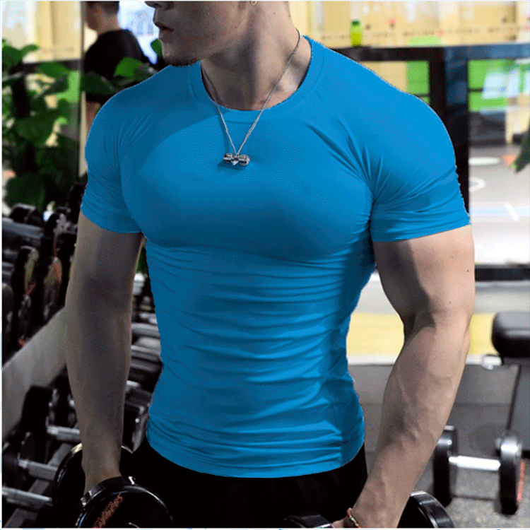 Camiseta de treino masculina, corrida, fitness, top