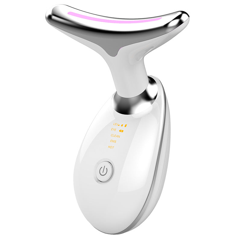 Masajeador térmico EMS para reafirmar y tensar el cuello, dispositivo eléctrico de belleza facial con fotones LED y microcorriente para eliminar arrugas para mujer