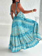 Vibrant blue floral maxi dress – breezy, bold, and perfect for spring and summer