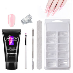 Extensão indolor Gel Nail Art sem suporte de papel Modelo rápido Conjunto de gel de cristal indolor